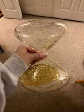 Decorative Gold Glitter Hourglass Vase - Home Accents